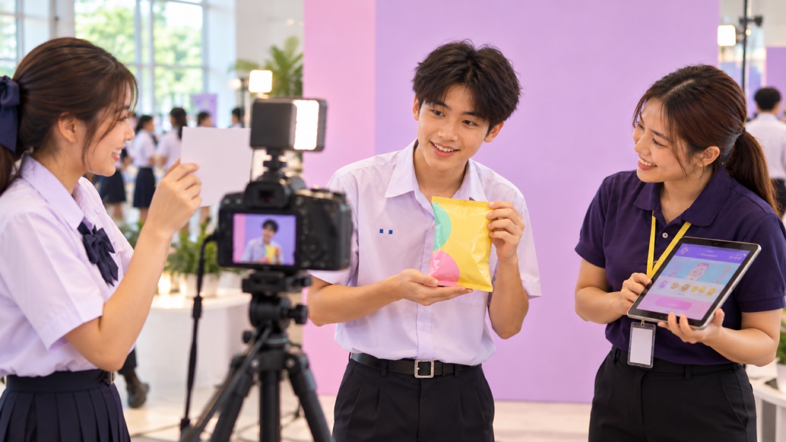 นักเรียนรีวิวขนมหน้ากล้อง